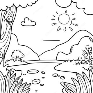 Calming Nature Scene Coloring Page 5056-4147