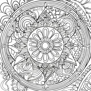 Serene Mandala Patterns Coloring Page 5057-4153