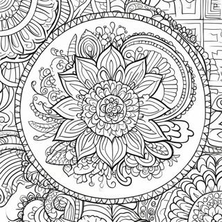 Serene Mandala Patterns Coloring Page 5057-4154