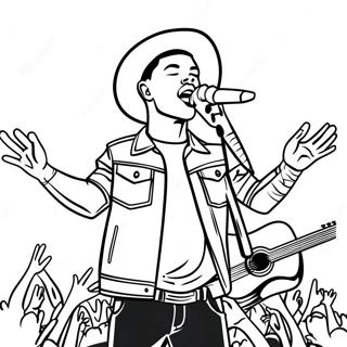 Kane Brown Singing On Stage Coloring Page 50584-40379