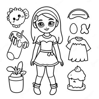 Cute Marisole Monday Paper Doll Coloring Page 50594-40392