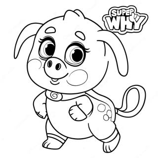 Alpha Pig Super Why Coloring Page 50653-40431