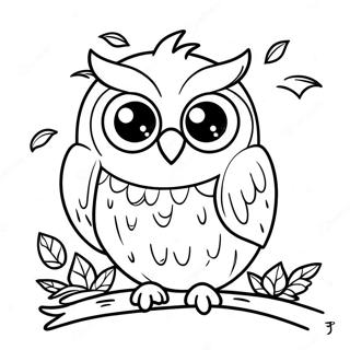 Spooky Owl With Pumpkin Coloring Page 50674-40449