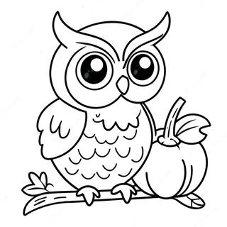 Spooky Owl With Pumpkin Coloring Page 50674-40452