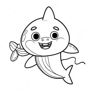 Cute Baby Shark In Costume Coloring Page 5067-4158