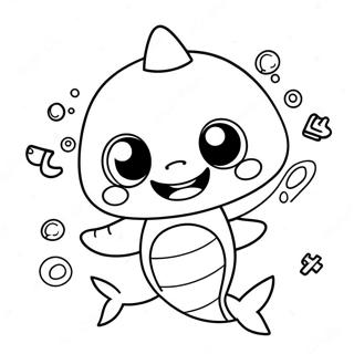 Cute Baby Shark In Costume Coloring Page 5067-4159