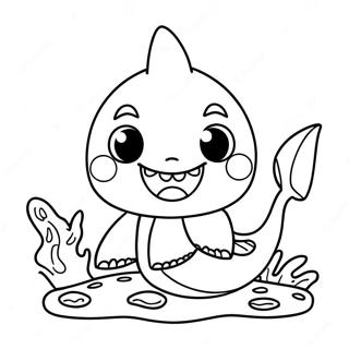 Cute Baby Shark In Costume Coloring Page 5067-4160