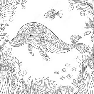 Majestic Whale Swimming Coloring Page 50694-40463