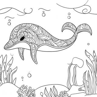 Majestic Whale Swimming Coloring Page 50694-40464