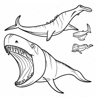 Mosasaurus Megalodon Coloring Page 50713-40478