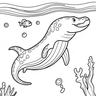 Mosasaurus In Ocean Coloring Page 50714-40481