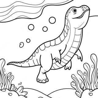 Mosasaurus In Ocean Coloring Page 50714-40482