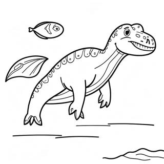 Mosasaurus In Ocean Coloring Page 50714-40483