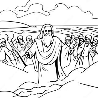 Moses Parting The Red Sea Coloring Page 50724-40486