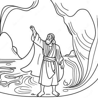 Moses Parting The Red Sea Coloring Page 50724-40487