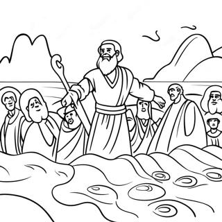 Moses Parting The Red Sea Coloring Page 50724-40488