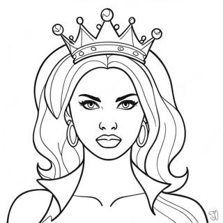 Fierce Bad Bitch With Crown Coloring Page 50734-40497