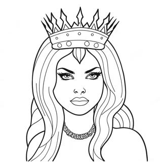 Fierce Bad Bitch With Crown Coloring Page 50734-40498