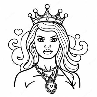 Fierce Bad Bitch With Crown Coloring Page 50734-40499