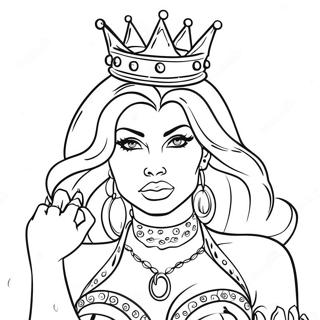 Fierce Bad Bitch With Crown Coloring Page 50734-40500