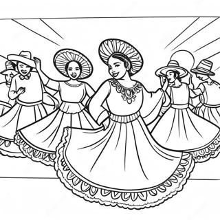 Vibrant Folklorico Dance Scene Coloring Page 50744-40501