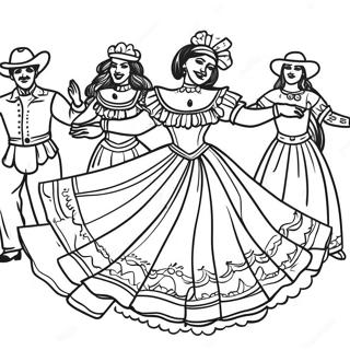 Vibrant Folklorico Dance Scene Coloring Page 50744-40503