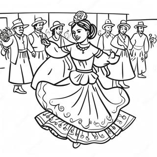 Vibrant Folklorico Dance Scene Coloring Page 50744-40504