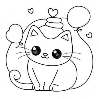 Cute Valentines Cat Coloring Page 50753-40510