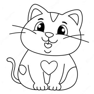 Cute Valentines Cat Coloring Page 50753-40511