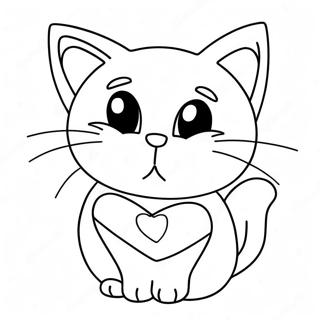 Cute Valentines Cat Coloring Page 50753-40512