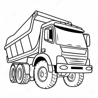 Colorful Dump Truck On Construction Site Coloring Page 5077-4170