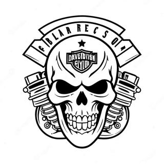 Skull Harley Davidson Logo Coloring Page 50783-40544