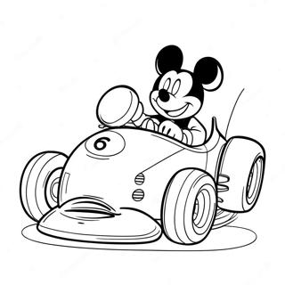 Mickey Mouse Driving A Race Car Coloring Page 50814-40566