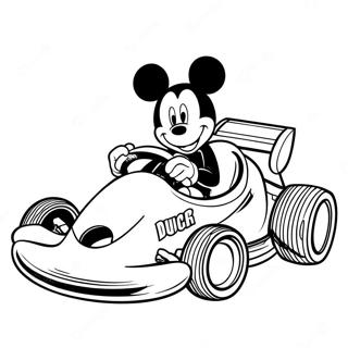 Mickey Mouse Driving A Race Car Coloring Page 50814-40568