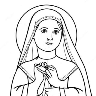 Beautiful St Bernadette Coloring Page 50864-40597