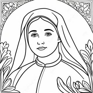 Beautiful St Bernadette Coloring Page 50864-40600