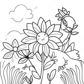 Beautiful Flower Garden Coloring Page 50873-40608