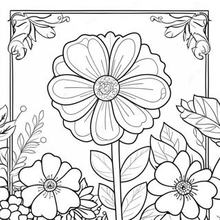 Simple Flower Border Coloring Page 50903-40640