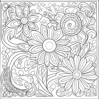 Beautiful Flower Border Coloring Page 50904-40629