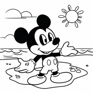 Mickey Mouse Beach Day Coloring Page 50934-40657