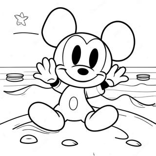 Mickey Mouse Beach Day Coloring Page 50934-40659