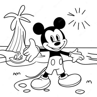 Mickey Mouse Beach Day Coloring Page 50934-40660