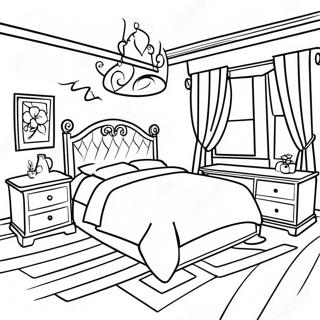 Cozy Dream Bedroom Coloring Page 50943-40670