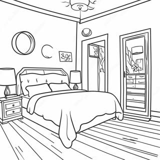 Cozy Dream Bedroom Coloring Page 50943-40671