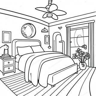 Cozy Dream Bedroom Coloring Page 50943-40672