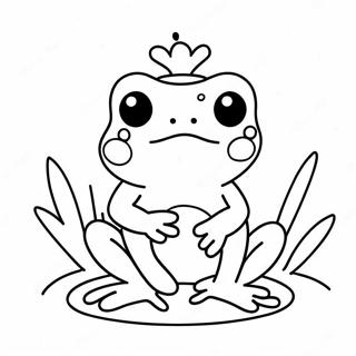 Cute Kawaii Frog With Flowers Coloring Page 50964-40677