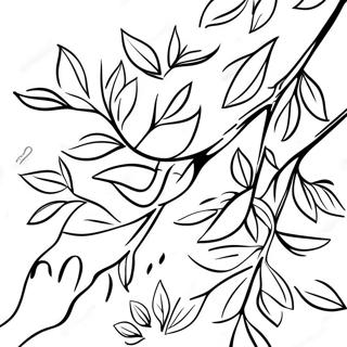 Leafy Tree Branch Coloring Page 50974-40686