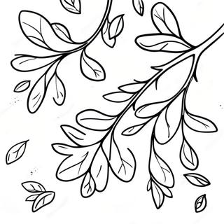 Leafy Tree Branch Coloring Page 50974-40687