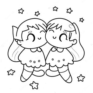 Dreamy Little Twin Stars Coloring Page 5097-4182