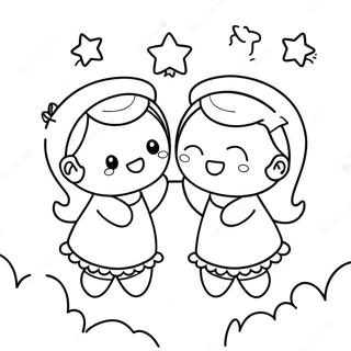 Dreamy Little Twin Stars Coloring Page 5097-4183